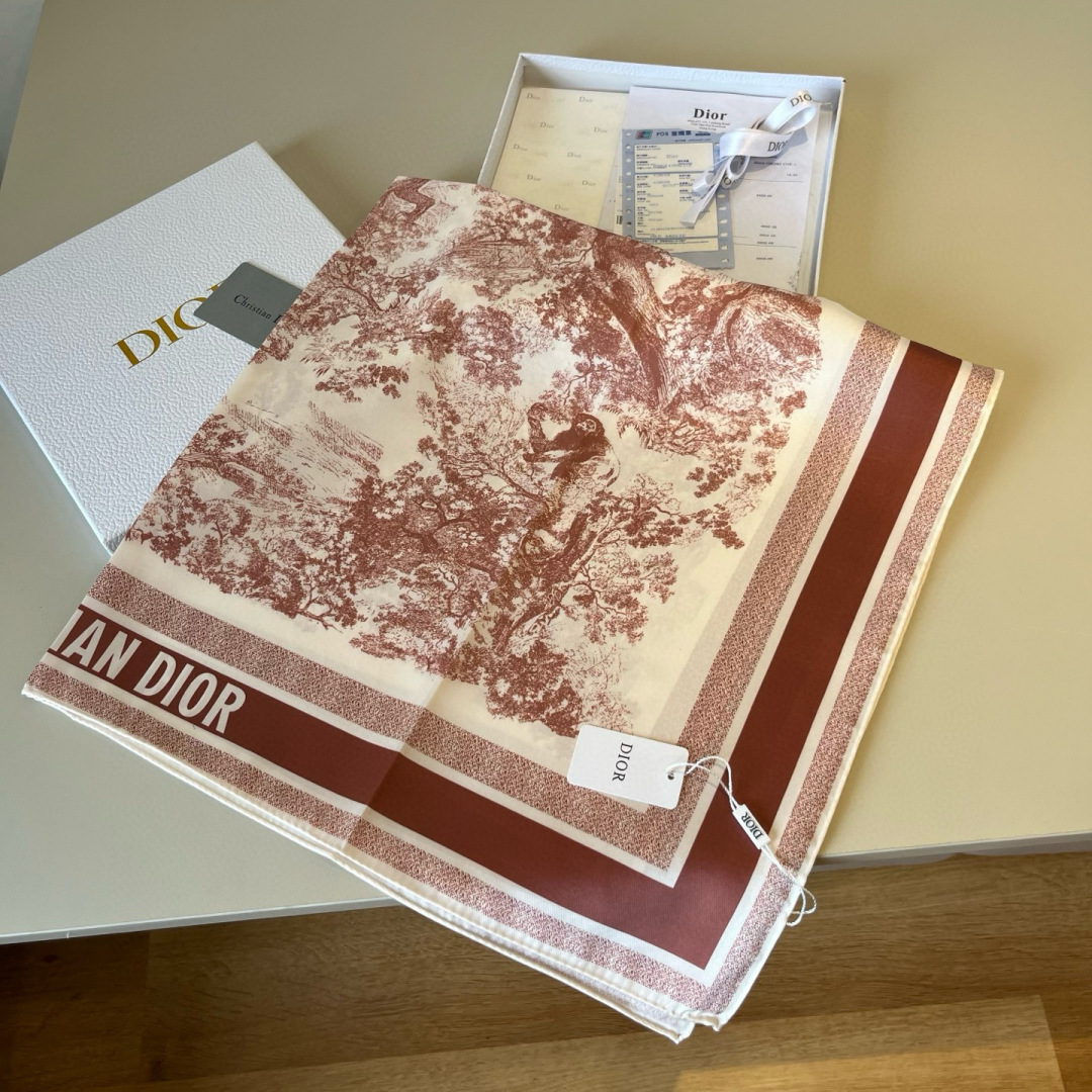 디올(DIOR) 정글 핸드드로잉 실크 스카프 목도리 스카프