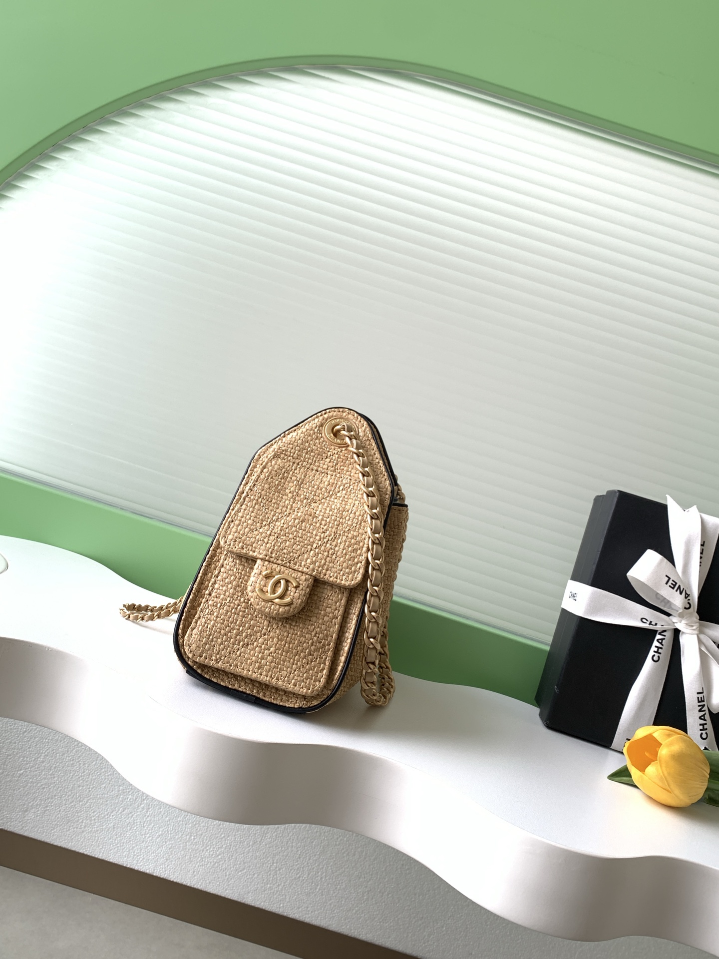 Chanel 샤넬 26P 라피아 버킷백 가방 스몰