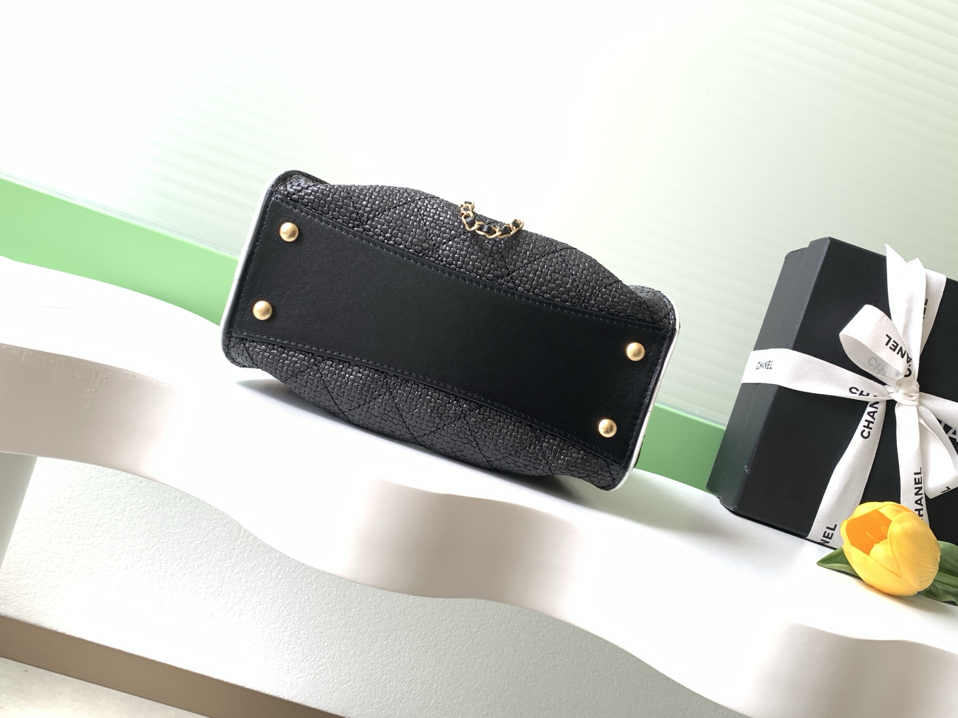 Chanel 샤넬 26P 라피아 버킷백 가방 스몰