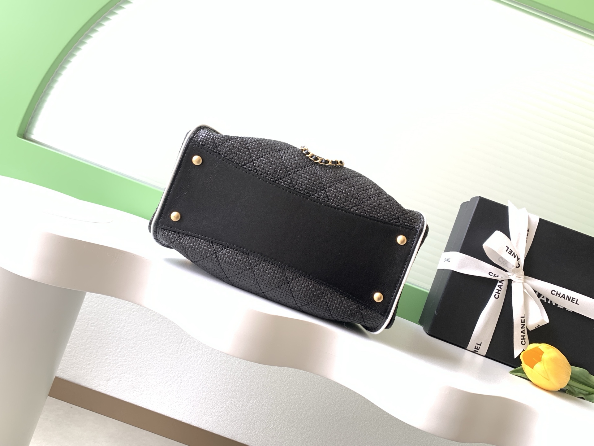 Chanel 샤넬 26P 라피아 버킷백 가방 라지