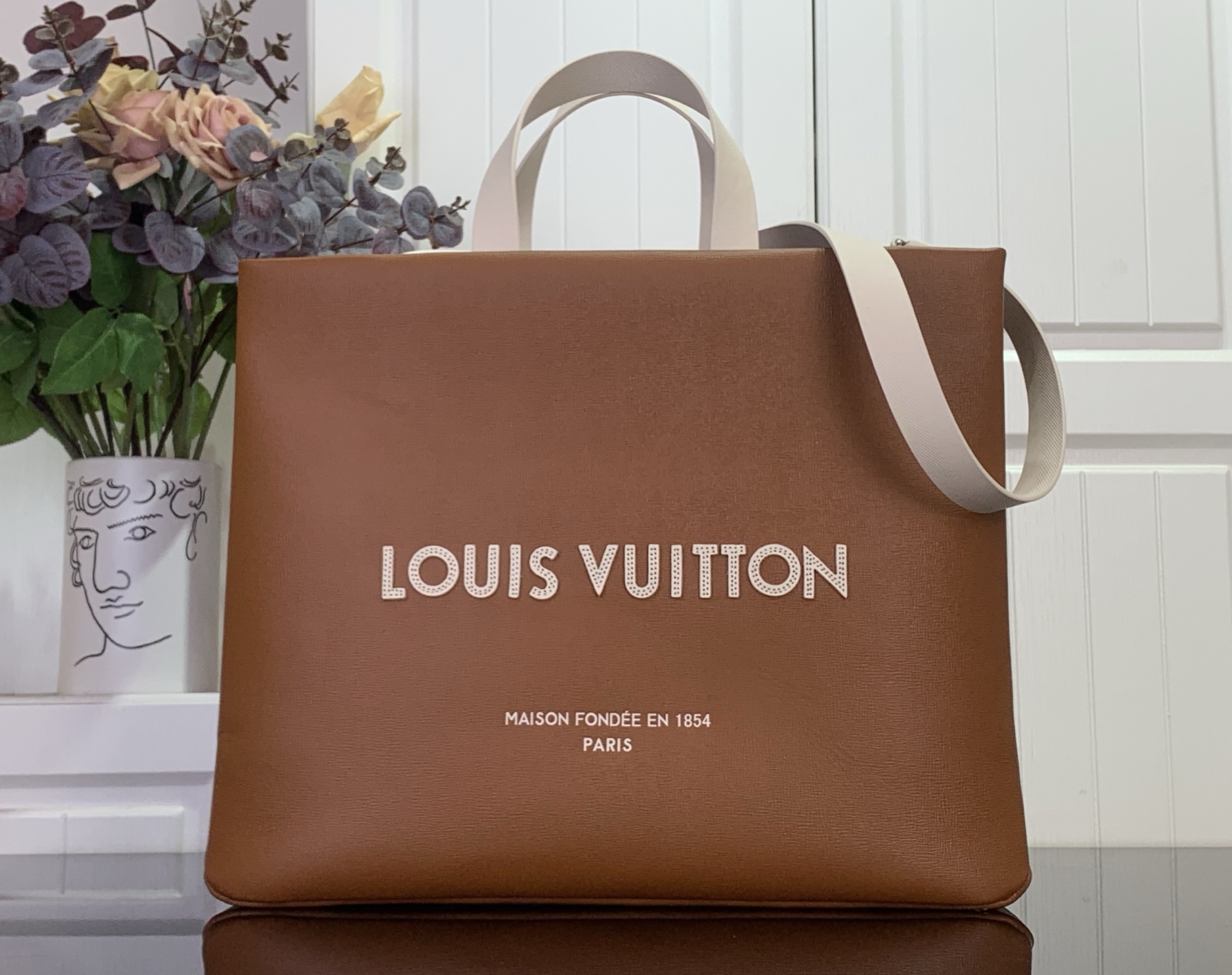 LV 루이비통 SHOPPER TOTE 쇼퍼 토트백 중형 가방 (브라운) 미디움
