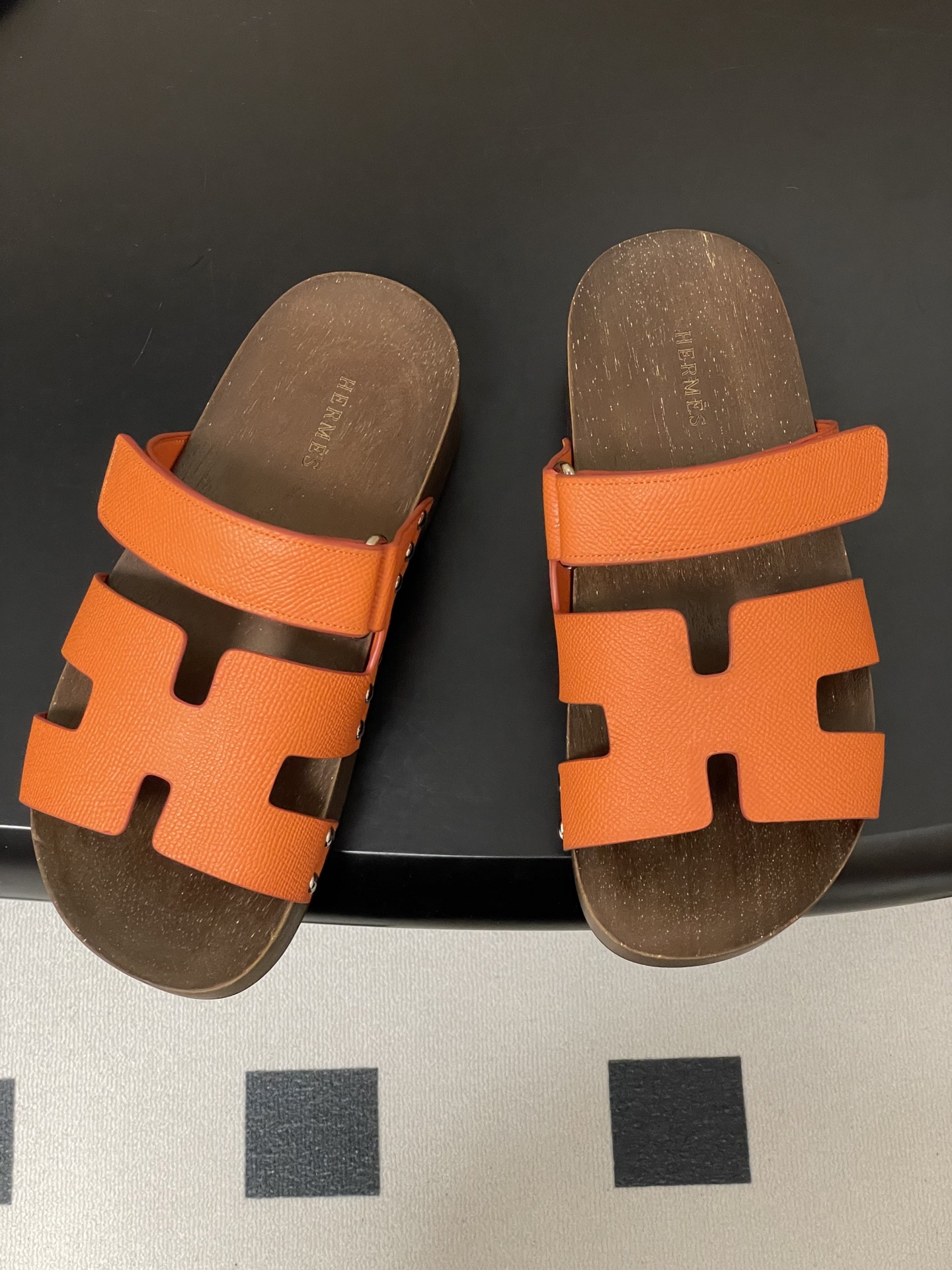 에르메스(HERMES) Chypre 우드솔 슬리퍼 신발