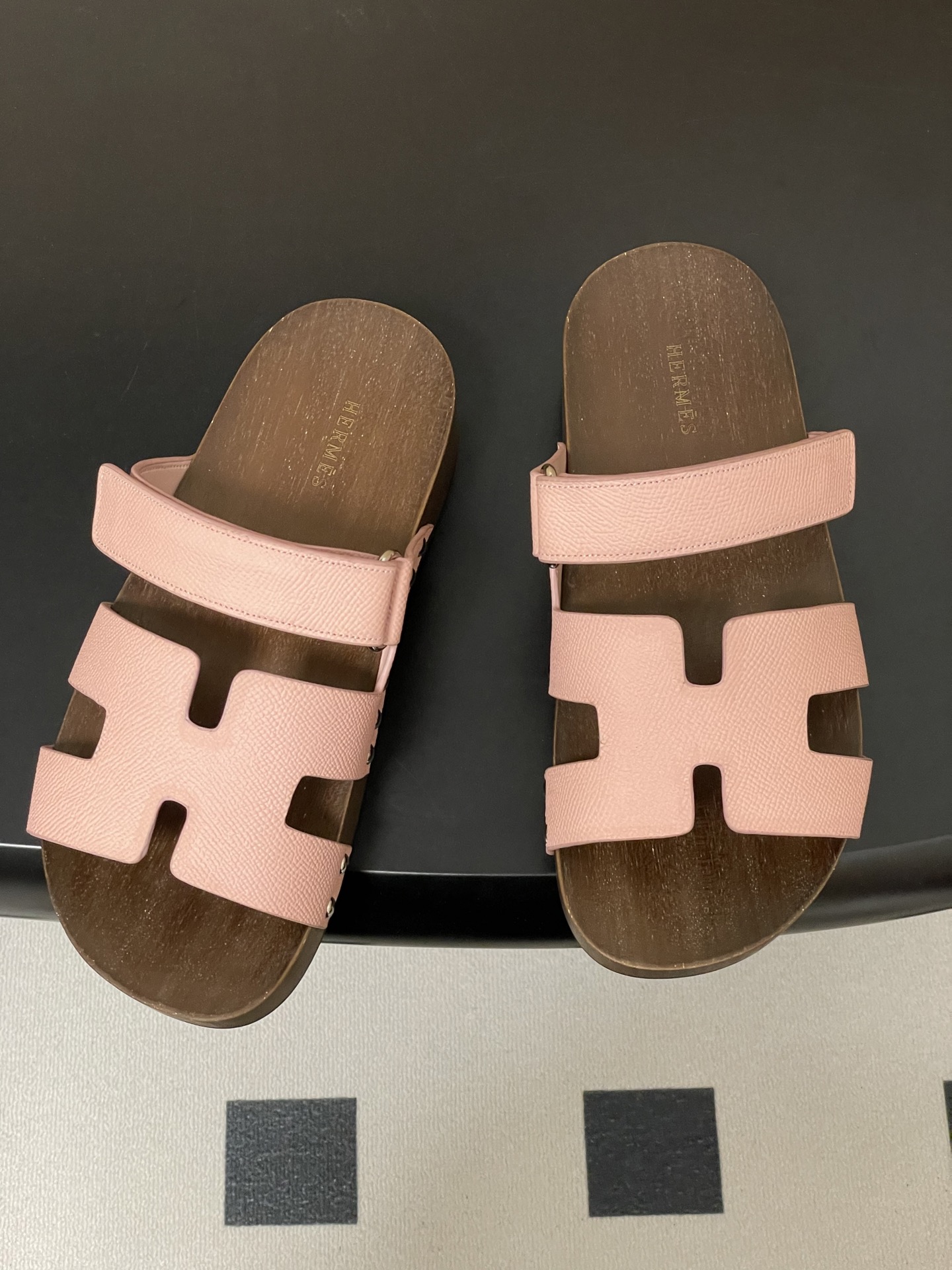 에르메스(HERMES) Chypre 우드솔 슬리퍼 신발