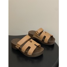 에르메스(HERMES) Chypre 우드솔 슬리퍼 신발