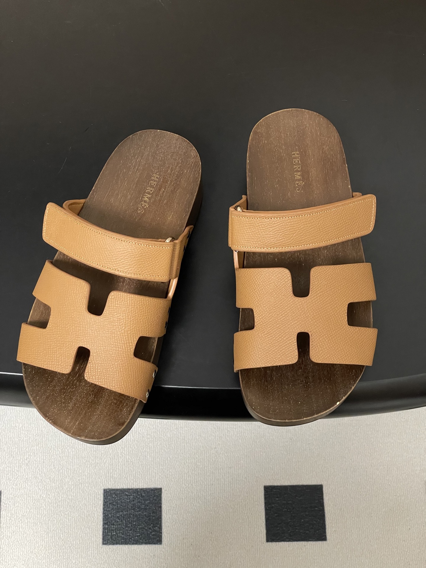 에르메스(HERMES) Chypre 우드솔 슬리퍼 신발