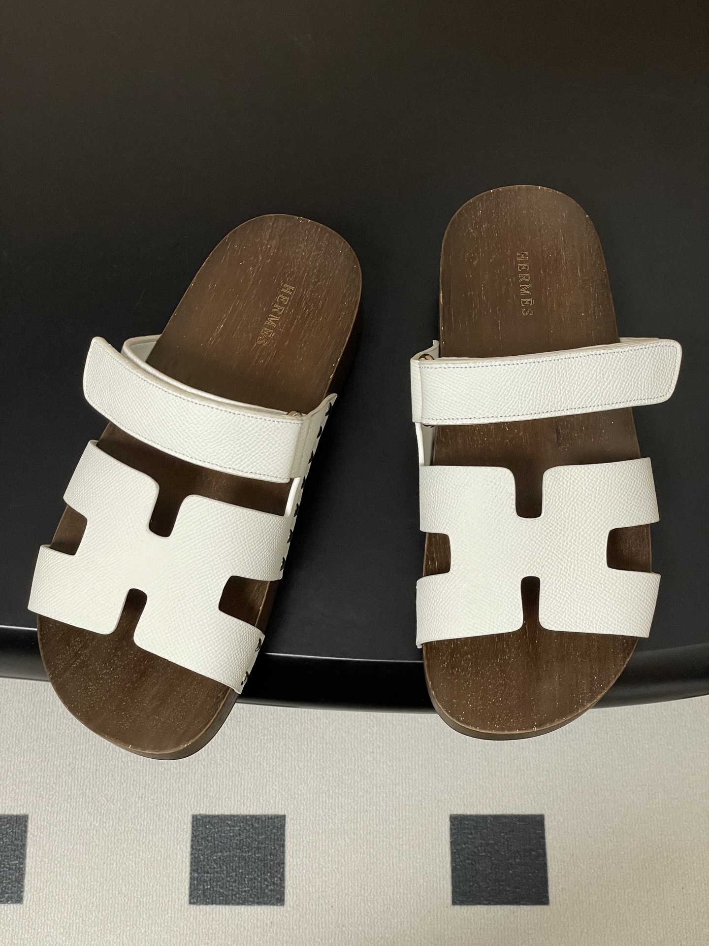 에르메스(HERMES) Chypre 우드솔 슬리퍼 신발