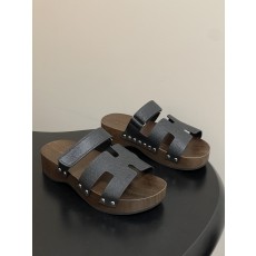 에르메스(HERMES) Chypre 우드솔 슬리퍼 신발