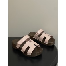 에르메스(HERMES) Chypre 우드솔 슬리퍼 신발