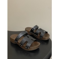 에르메스(HERMES) Chypre 우드솔 슬리퍼 신발