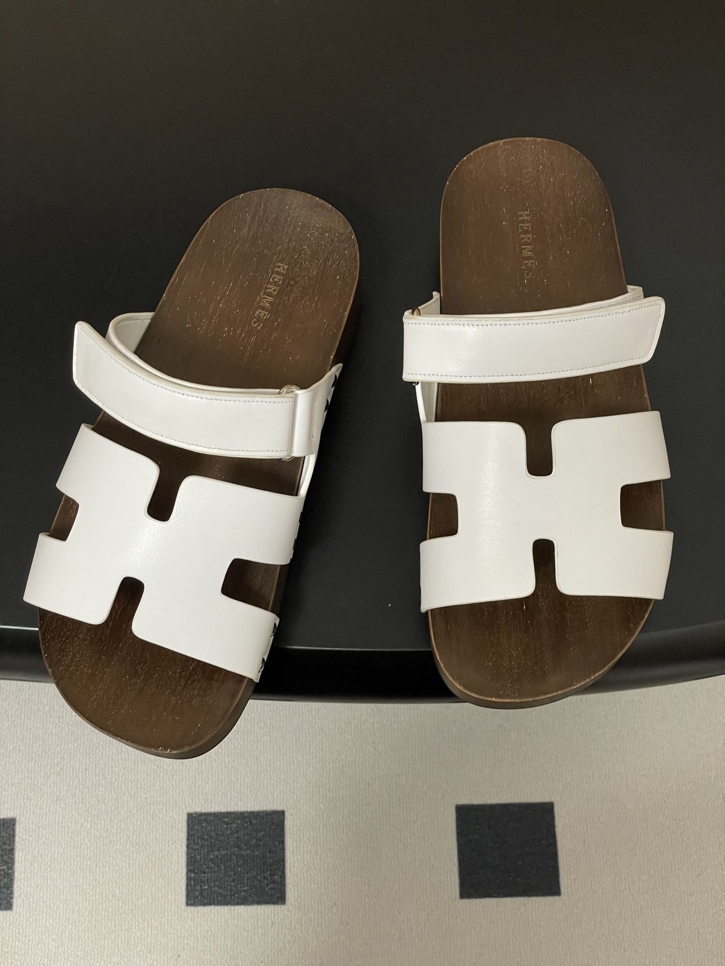 에르메스(HERMES) Chypre 우드솔 슬리퍼 신발