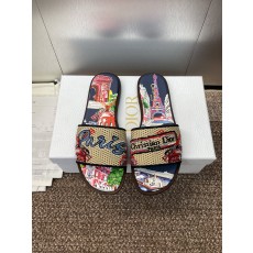 디올(DIOR) 라피아 자수 슬리퍼 샌들 신발