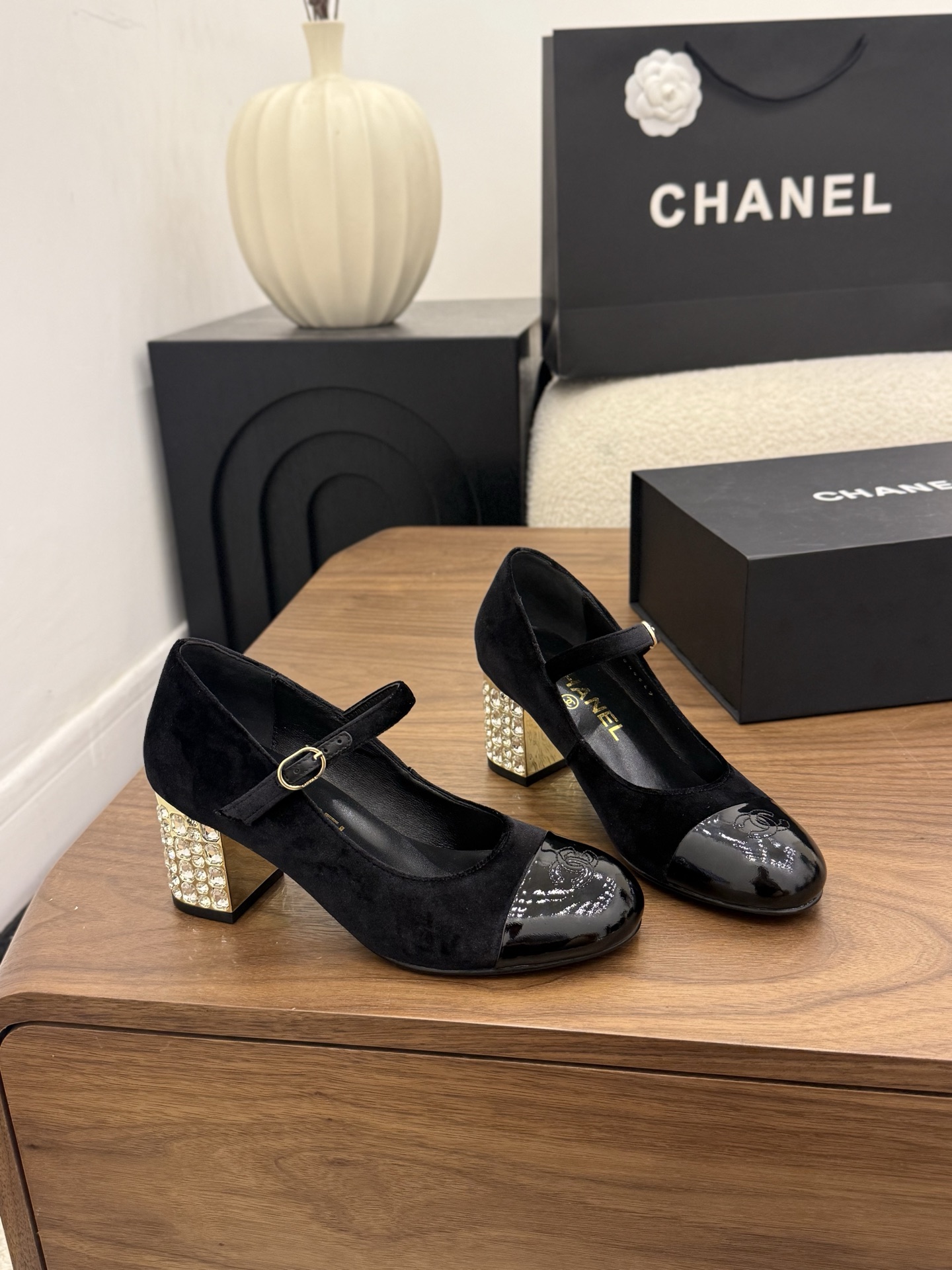 샤넬(CHANEL) 메리제인 굽 슈즈 신발