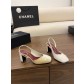 샤넬(CHANEL) 투톤 사각코 슬링백 샌들 신발