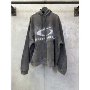 발렌시아가(Balenciaga) 스모크 워싱 후드 집업 의류