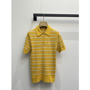 미우미우(Miu Miu) 레터 로고 니트 폴로 의류