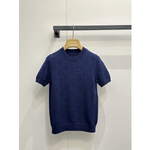 miumiu 미우미우 페미닌 펀칭 아일렛 반팔 니트 의류