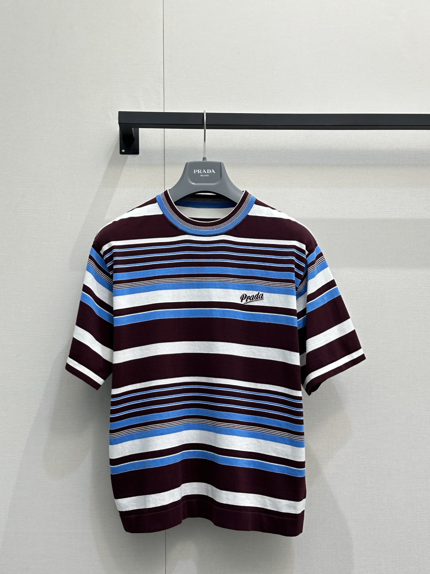 Prada 프라다 그라데이션 스트라이프 반팔 니트 의류