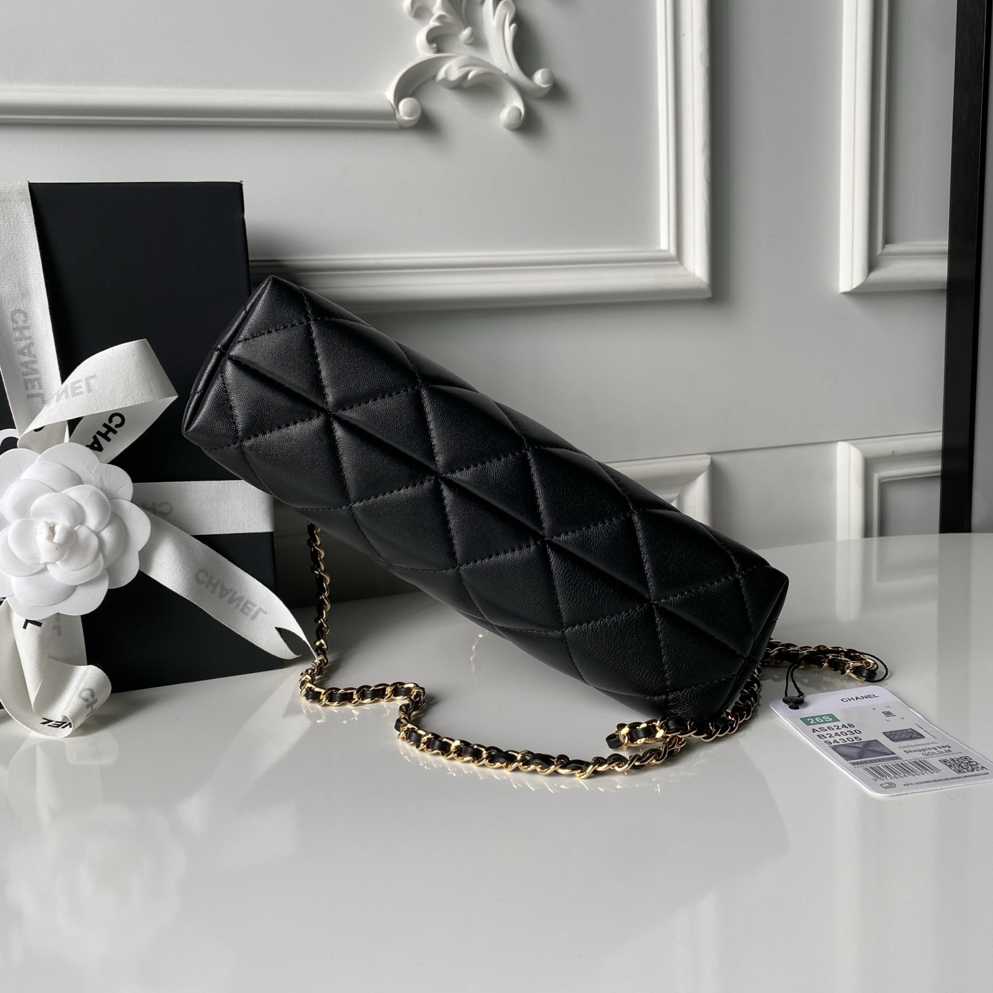 Chanel 샤넬 컬렉션 스몰 쇼핑백 숄더백 가방(램스킨) AS6248