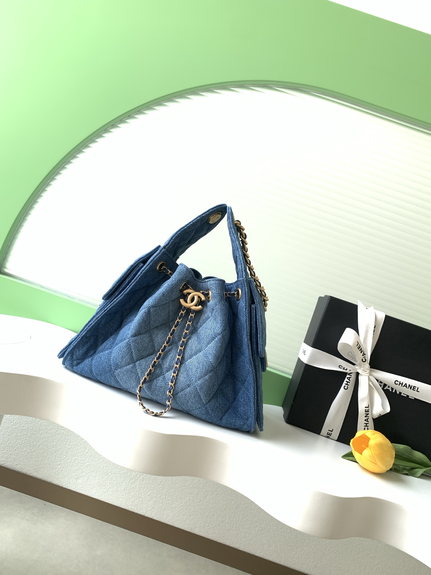 Chanel 샤넬 26P 빈티지 데님 호보백 가방 미디움