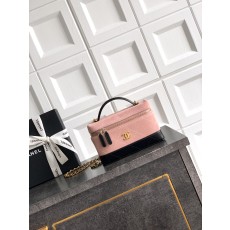 Chanel 샤넬 램스킨 & 스웨이드 '도시락' LP백 (블랙 & 핑크) 가방