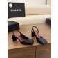샤넬(CHANEL) 투톤 사각코 슬링백 샌들 신발