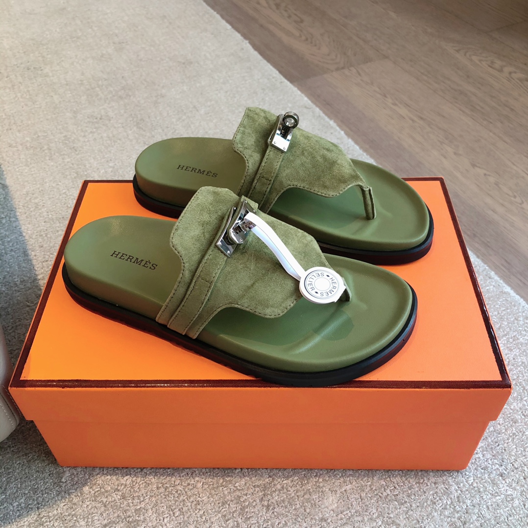 에르메스(HERMES) 스트랩 메탈 쪼리 슬리퍼 신발