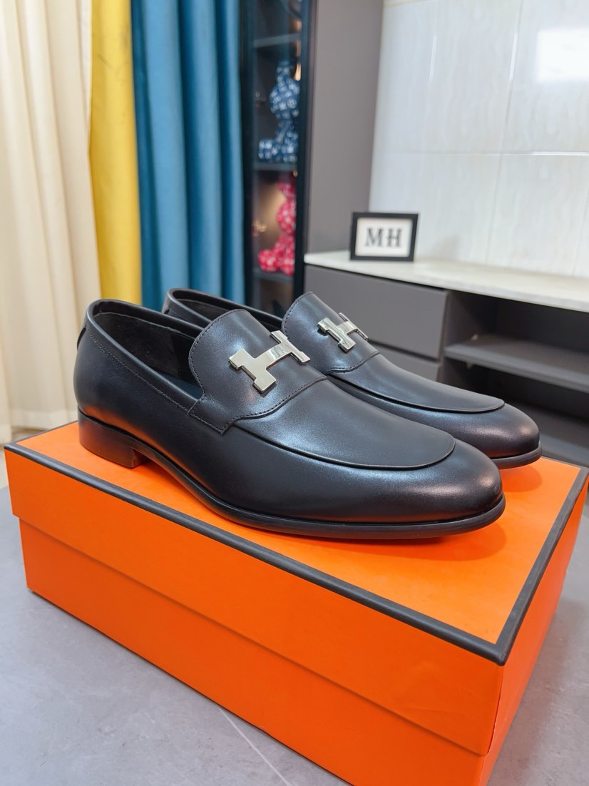 에르메스(HERMES) 임포트 카프스킨 비즈니스 슈즈 로퍼 구두 신발