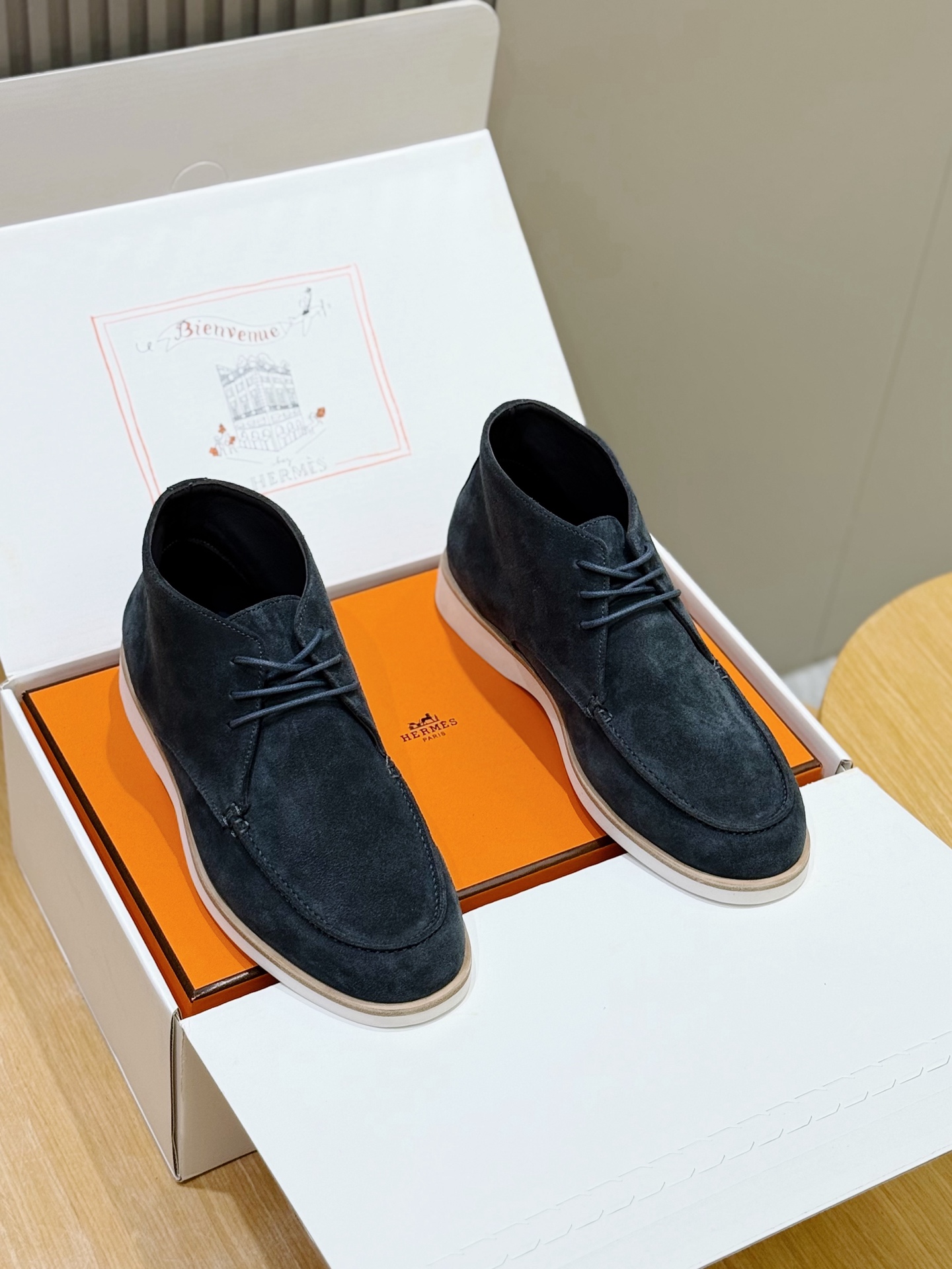 에르메스(Hermes) Job 하이탑 스웨이드 로퍼 구두 신발