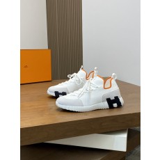 에르메스(Hermes) 데님 캔버스 & 스웨이드 믹스 스니커즈 신발