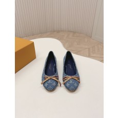 루이비통(LV) 메리제인 배색 리본 플랫슈즈 신발