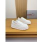 프라다(Prada) 폴리시드 카프스킨 & 캔버스 스니커즈 신발