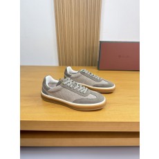 로로 피아나(Loro Piana) LP 스웨이드 & 펀칭 캔버스 스니커즈 신발