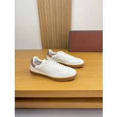 로로 피아나(Loro Piana) LP 스웨이드 & 펀칭 캔버스 스니커즈 신발