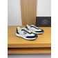 프라다(Prada) 나파 & 스웨이드 하이브리드 로고 스니커즈 신발