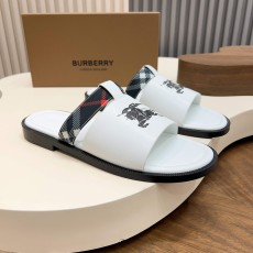버버리(Burberry) TB 메탈 로고 크로스 레더 샌들 슬리퍼 신발