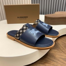 버버리(Burberry) TB 메탈 로고 크로스 레더 샌들 슬리퍼 신발
