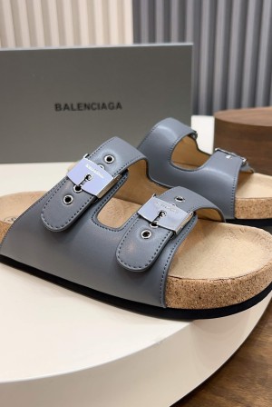 발렌시아가(Balenciaga) 버클 코르크 샌들 슬리퍼 신발
