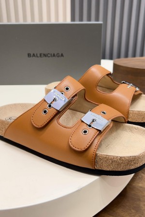 발렌시아가(Balenciaga) 버클 코르크 샌들 슬리퍼 신발