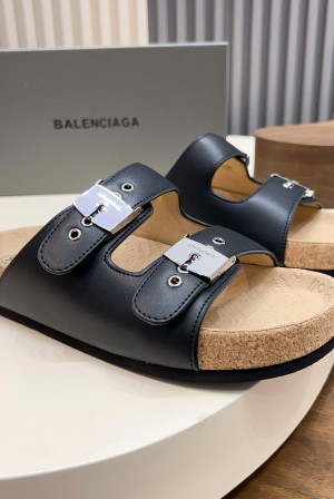 발렌시아가(Balenciaga) 버클 코르크 샌들 슬리퍼 신발