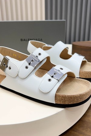 발렌시아가(Balenciaga) 버클 코르크 샌들 슬리퍼 신발