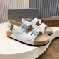 발렌시아가(Balenciaga) 버클 코르크 샌들 슬리퍼 신발
