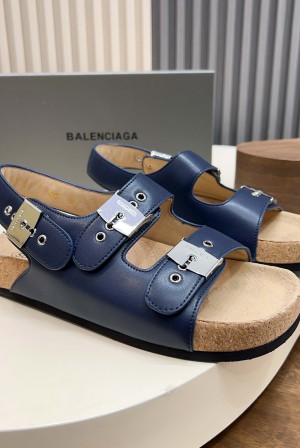 발렌시아가(Balenciaga) 버클 코르크 샌들 슬리퍼 신발