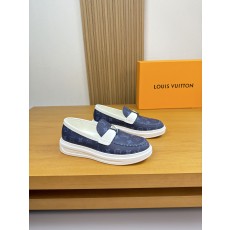 루이비통(LV) 나파 레더 & 모노그램 마크 스티치 스니커즈 슬립온 로퍼 신발