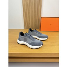 에르메스(Hermes) 실크 스웨이드 & 캔버스 믹스 스니커즈 신발