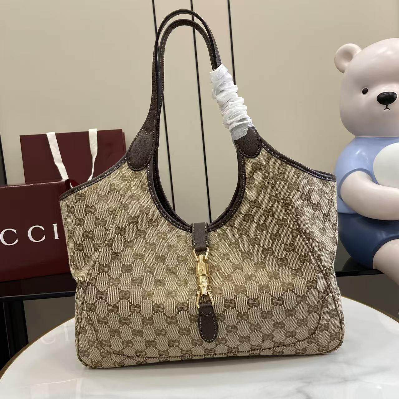 구찌(Gucci) 마켓 인스파이어드 GG 캔버스 토트백 가방 라지
