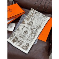 에르메스(HERMES) 캐시미어 실크 블렌드 더블페이스 숄 목도리 스카프