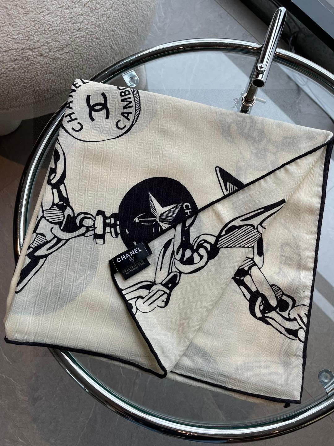 샤넬(CHANEL) 더블페이스 실크 캐시미어 숄 목도리 스카프