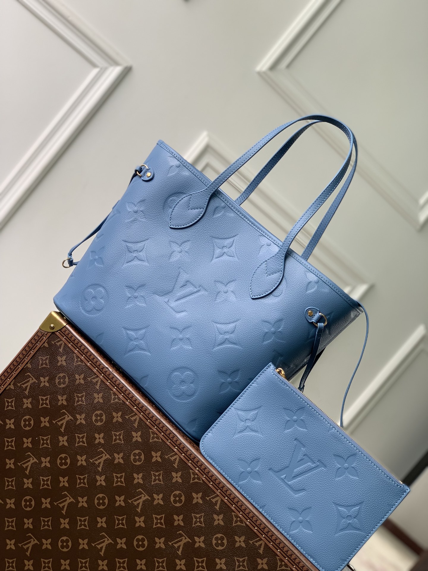 루이비통(Louis Vuitton) LV 네버풀 MM(Neverfull MM) - 모노그램 앙프렝뜨 블루 가방