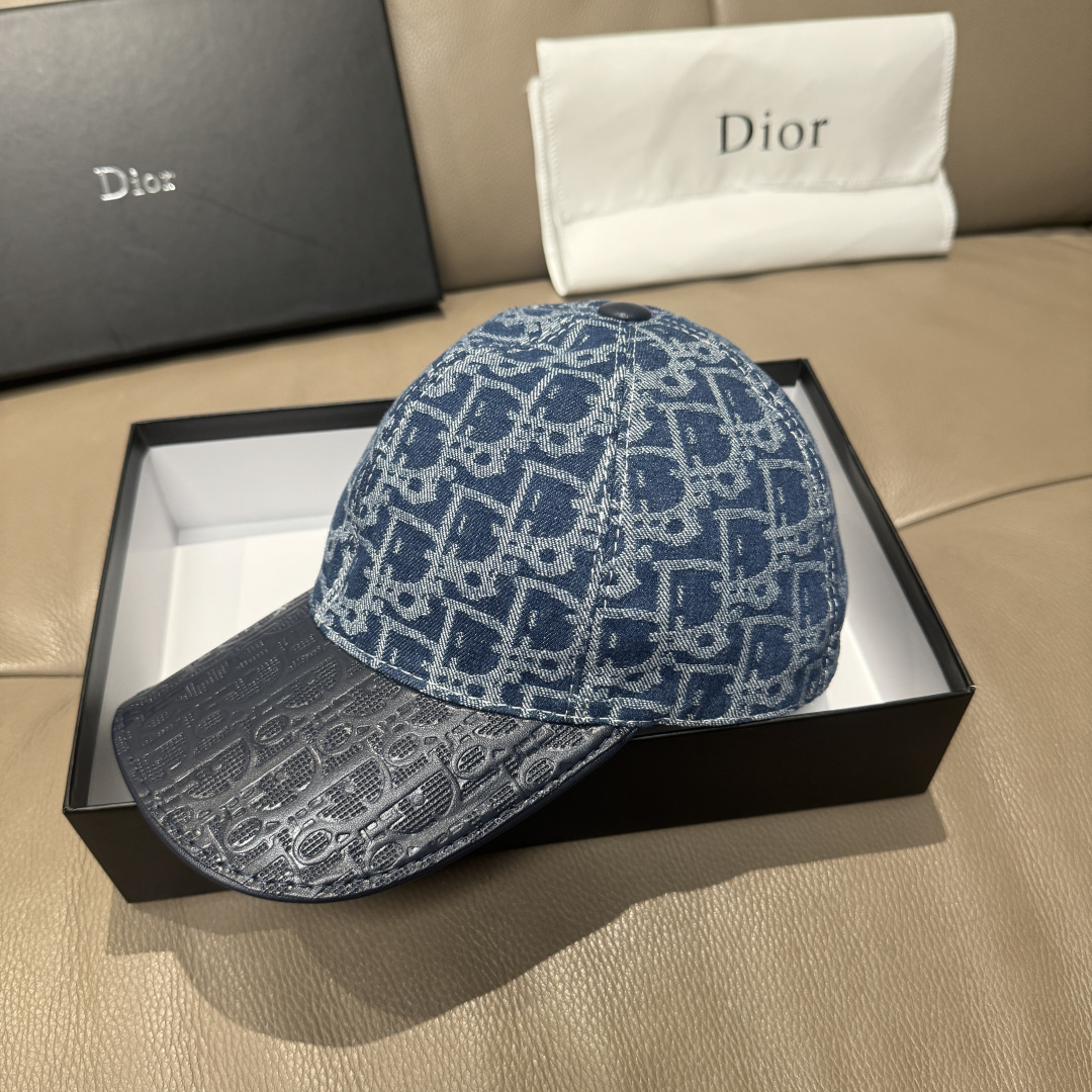 디올(Dior) 오블리크 패턴 볼캡 모자