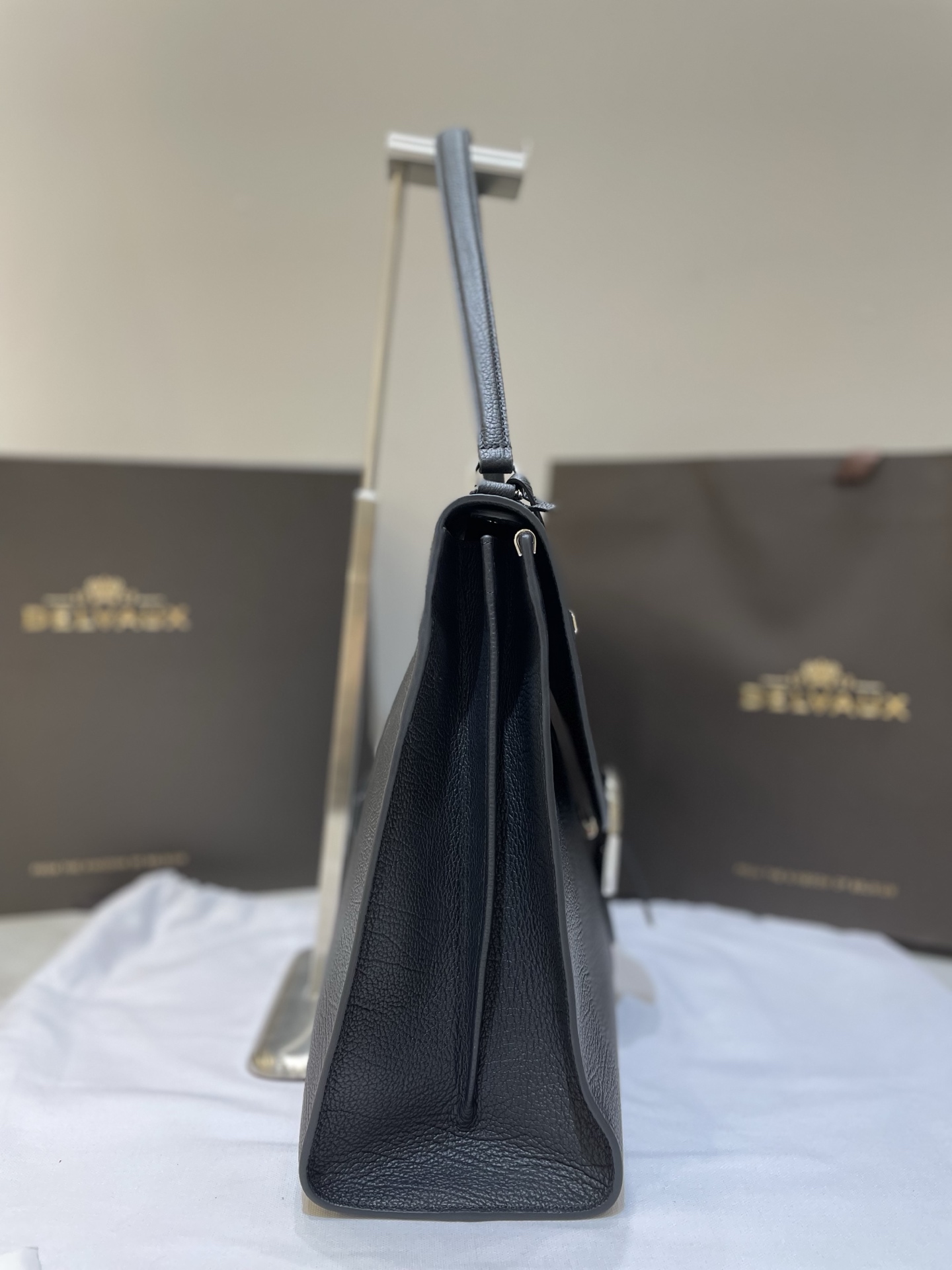 델보(Delvaux) 템포(Tempo) 숄더백 가방 라지 - 블랙